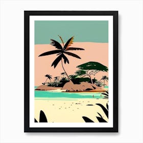 Mafia Island Tanzania Muted Pastel Tropical Destination Art Print