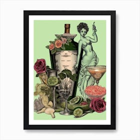 Gin Advert Kitsch 1 Art Print