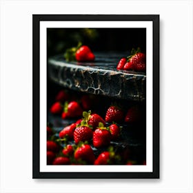 Strawberries On A Table Art Print