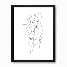 Continuous Line Drawing Minimalist Line Art Monoline Illustration 1 Art Print