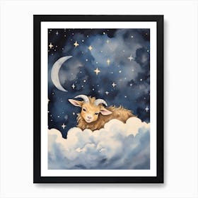 Baby Goat 1 Sleeping In The Clouds Affiche