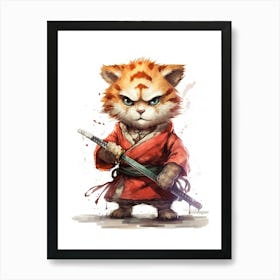 Samurai Cat 8 Art Print