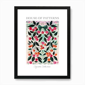 Folk Cherries And Bows 6 Pattern Poster Poster