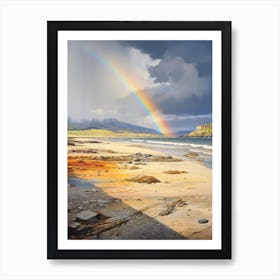 Rainbow Over The Beach Art Print