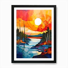 Sunset At The Lake 2 Art Print