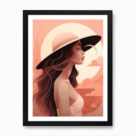 Girl In A Hat 3 Art Print