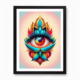 Wisdom, Symbol, Third Eye Tattoo Art Print