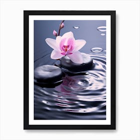 Orchid Flower In Water Art Print