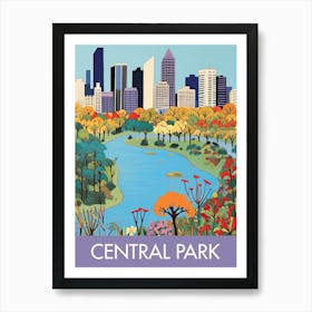 Central Park New York Travel Print Painting Cute Art Print