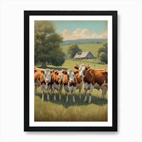 Cows In The Pasture Art Print