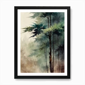 Watercolor Of Trees 4 Art Print