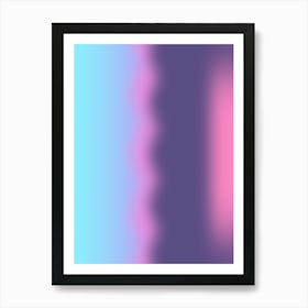 Blue And Pink Fog Gradient Aura Art Print