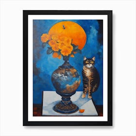 Marigold With A Cat With A Cat 3 Dali Surrealism Style Art Print