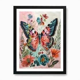 Floral Animal Painting Butterfly 1 Art Print