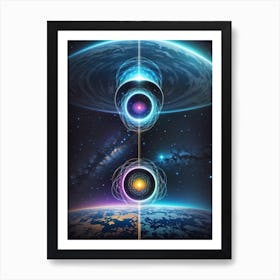 Three Planets In Space Art Print