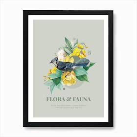 Flora & Fauna with Blue Jay Art Print