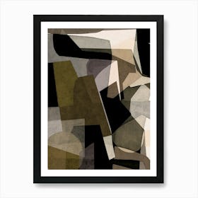 CONCORD - Minimalist, Modern, Abstract, Graphic, Geo, Tonal, Brown, Black, Earthy Art Print