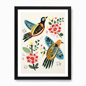 Folk Style Bird Painting Falcon 1 Art Print