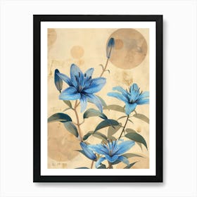 Blue Lilies 2 Art Print