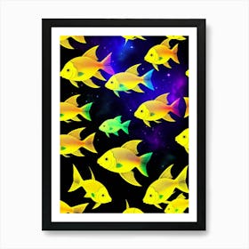 Yellow Fish In Space Art Print