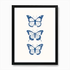 Butterflies Blue Poster Art Print