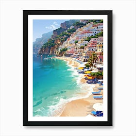 Positano Beach Art Print