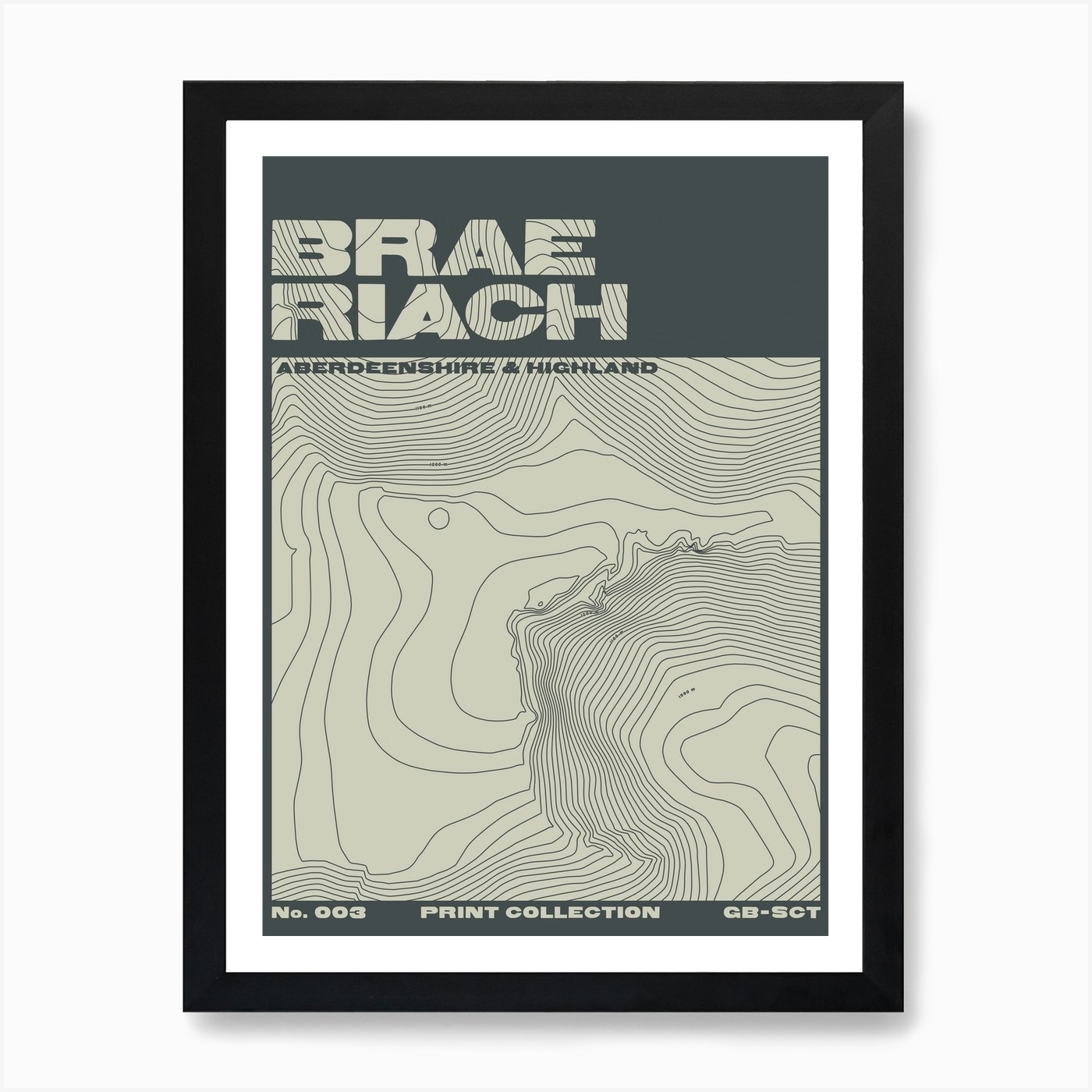 Ben Nevis Scotland Topographic Contour Map Art Print by Counter Colour - Fy