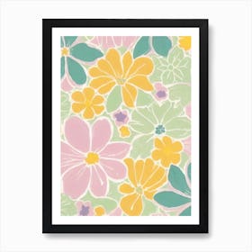 Violet Pastel Floral 3 Flower Art Print