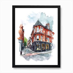 Harrow London Borough   Street Watercolour 2 Art Print