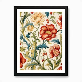 Floral Wallpaper 250 Art Print