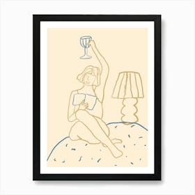 Girl Reading A Book Art Print