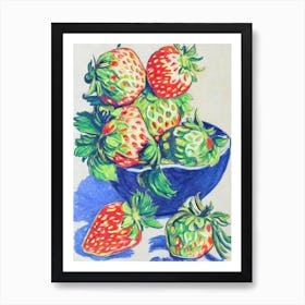 Strawberry Vintage Sketch Fruit Art Print