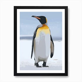 Emperor Penguin Bartolom Island Minimalist Illustration 3 Art Print