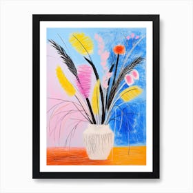 Flower Painting Fauvist Style Fountain Grass 2 Art Print