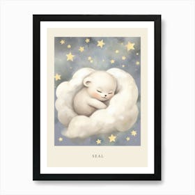 Sleeping Baby Seal Pup Nursery Poster Art Print