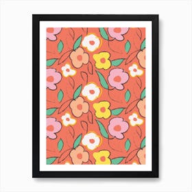 Brushstroke Floral Art Print