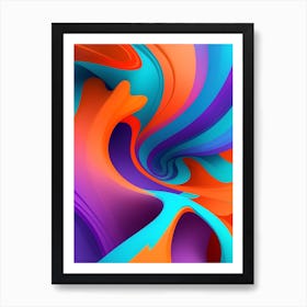 Abstract Colorful Waves Vertical Composition 22 Art Print