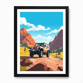 A Jeep Wrangler In The The Great Alpine Road Australia 2 Art Print