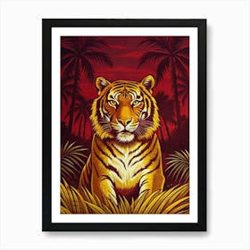 Tiger And Red Sky Affiche