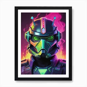Captain Rex Star Wars Neon Iridescent Painting (9) Art Print