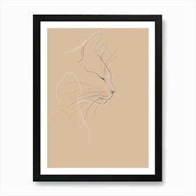 Cat - Boho, Line Art 13 Art Print