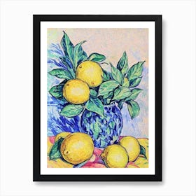 Lemon Vintage Sketch Fruit Art Print