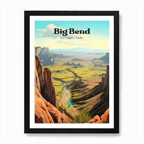 Big Bend National Park Texas Mountains Travel Art Art Print