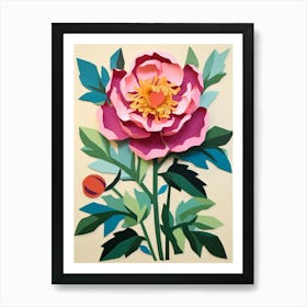 Cut Out Style Flower Art Peony 1 Art Print