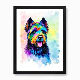 Bouvier Des Flandres Rainbow Oil Painting Dog Art Print