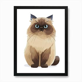 Himalayan Cat Clipart Illustration 4 Art Print