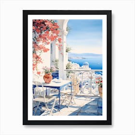 Mykonos Summer Watercolour 2 Art Print