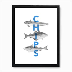 Fish and Chips typography Art Print