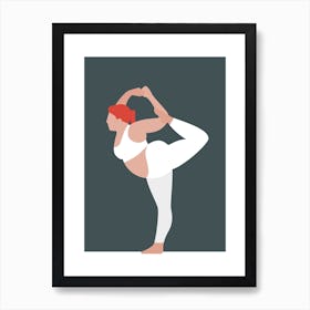 Young woman yoga stretch art print 1 Art Print