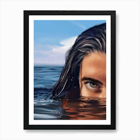 The girl in the water Art Print